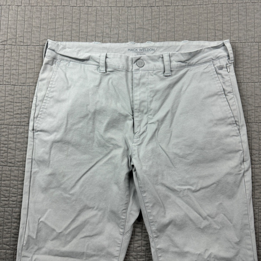Mack Weldon Radius Chino Pants Mens 32x32 (32x30) Grey Stretch Tech Performance - Picture 2 of 15